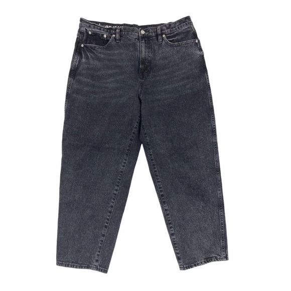 J Crew Jeans Womens 31 Black Faded Wash Peggy Fit High Waist Tapered Leg Denim - Picture 1 of 8